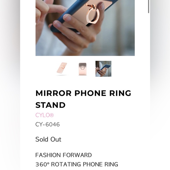 NWT MIRROR PHONE RING STAND by CYLO® - Picture 9 of 11